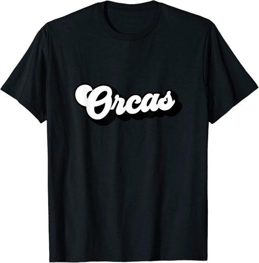 Orcas Vintage Retro Brush Style Funny T-Shirt